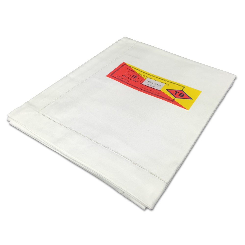 PAR DE FUNDA DE ALMOHADA BLANCA VAINICA VAINICA en ALGODÓN retorcido Tejido TB Poirino Telerie Cm. 56X80
