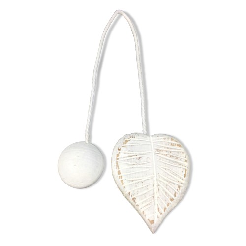 IMÁN TOPE DE CORTINA DE MADERA IMANES PARA CORTINAS TIE LEAF BLANCO