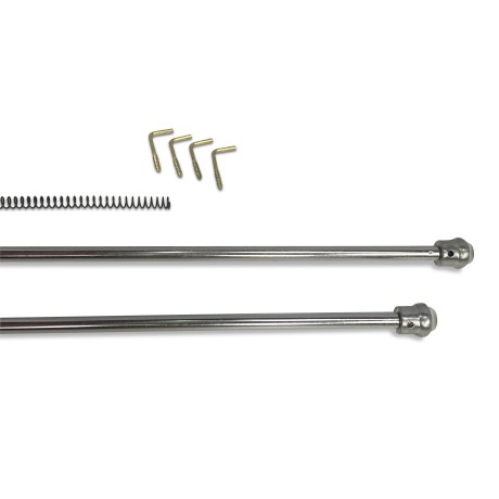 Paar STAHLSTANGEN MIT DOPPELTER FUNKTIONSFEDER verstellbar CM. 50-70 für Glasvorhang