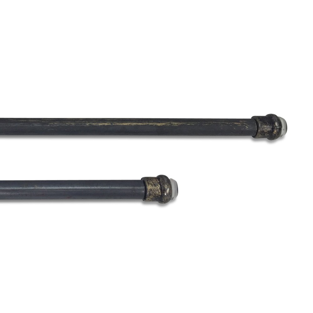 PAIR OF BLACK-GOLD RODS DOUBLE FUNCTION ADJUSTABLE SPRING CM. 50-70 For Glass Curtain