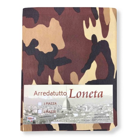 TOWEL FURNITURE COVER GRAN SCARF BEDSPREAD SOFA COVER LONETA FABRIC CAMOUFLAGE BROWN