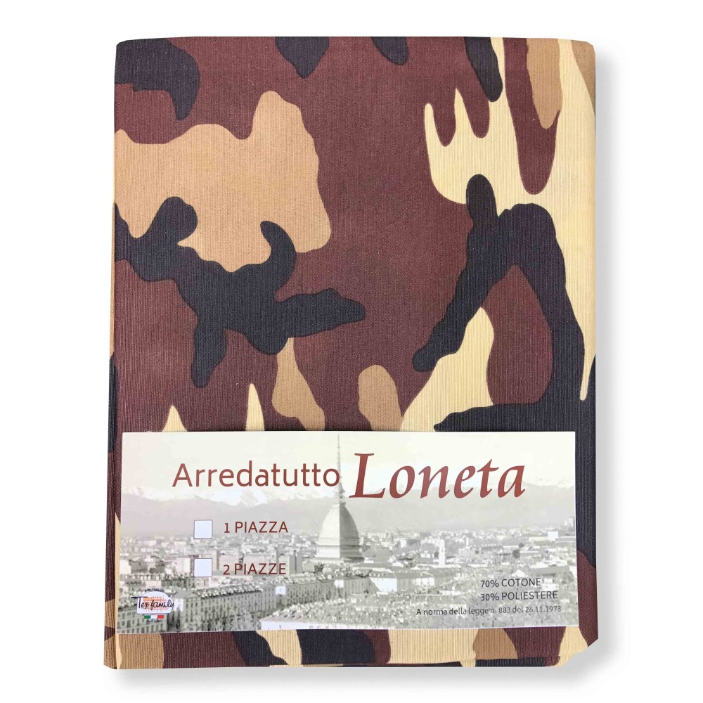 TOWEL FURNITURE COVER GRAN SCARF BEDSPREAD SOFA COVER LONETA FABRIC CAMOUFLAGE BROWN