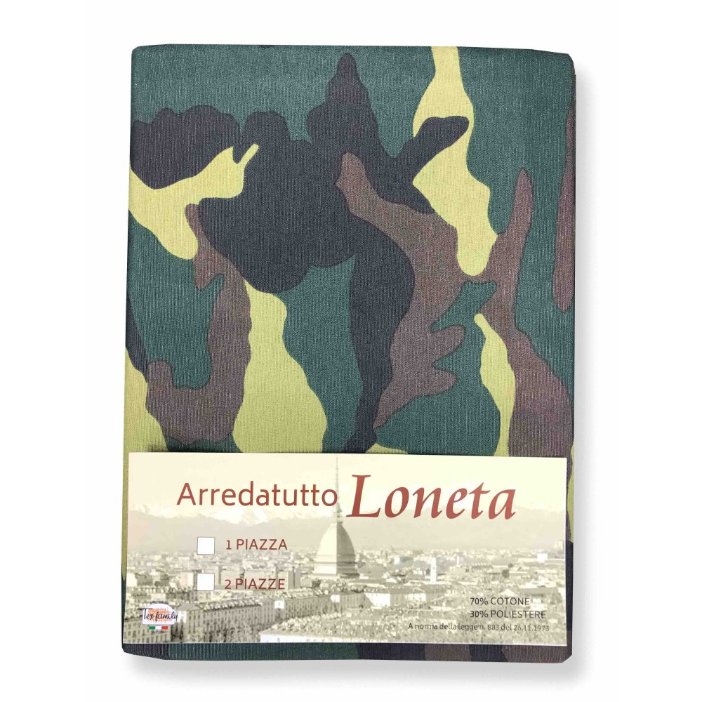 DEKOBEZUG FÜR ALLES GRAN SCARF TAGESDECKE SOFABEZUG LONETA STOFF CAMOUFLAGE GRÜN