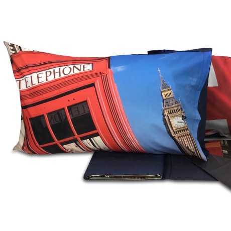 LONDON ENGLISH GRAND VIEW 2 DOUBLE DIGITAL BEDSPREAD-SHEET SET 2