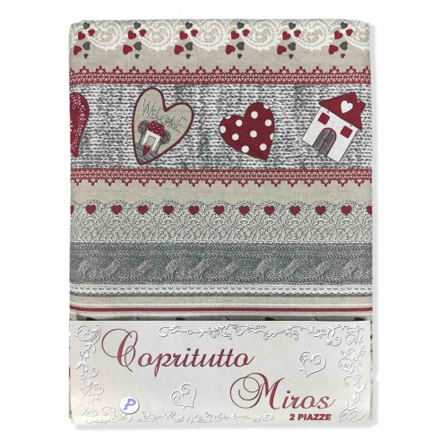 TOWEL TOWEL COPRITUTTO GRAN SCARF BEDSPREAD SOFA COVER FABRIC MIROS WELCOME RED