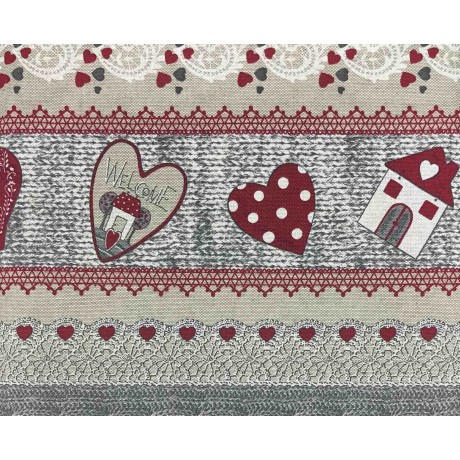 TELO ARREDO COPRITUTTO GRAN FOULARD COPRILETTO COPRIDIVANO  TESSUTO MIROS WELCOME ROSSO 2