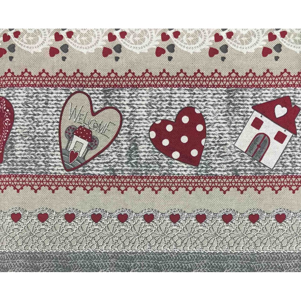 TISSU MEUBLES COPRITUTTO GRANDE ÉCHARPE COUVRE-LIT Couverture de canapé TISSU MIROS BIENVENUE ROUGE