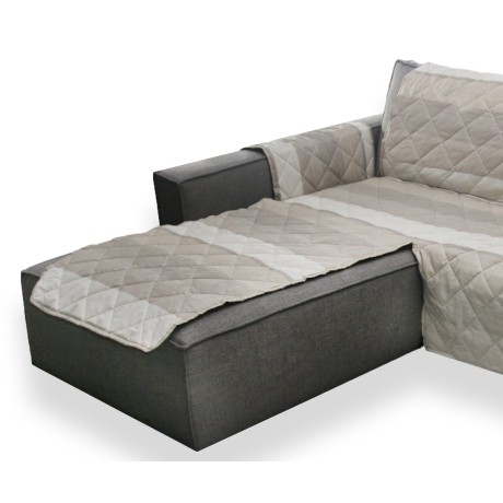 SOFA COVER SOFA PROTECTOR WITH QUILTED PENINSULA SHADED GREY 2