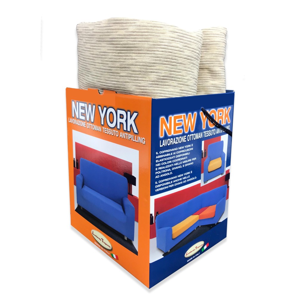 New York Fashion Hazelnut Melange Stretch Sofa Cover, Anti-scratch, Sofas with Armrests, Universal Cover, Made in Italy