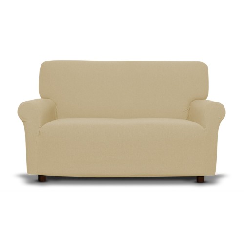 Housse de canapé en noisette New York Stretch Melange, anti-rayures, pour canapés avec accoudoirs, housse universelle, fabriquée