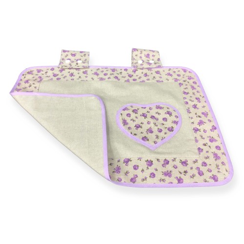 Couvre four COUVERCLE DE FOUR DE FLEURS EN TISSU TEX BLEU