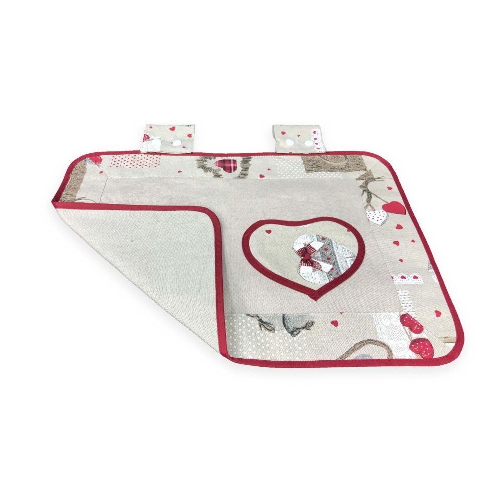 OVEN COVER OVEN COVER FABRIC FLOWER HOLLY RED