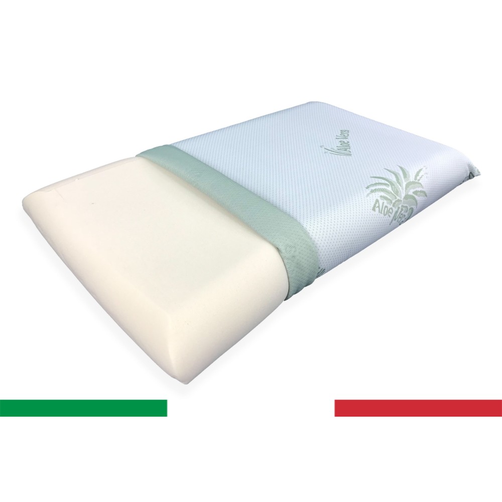 GUANCIALE CUSCINO MEMORY FOAM FODERA IN ALOE VERA