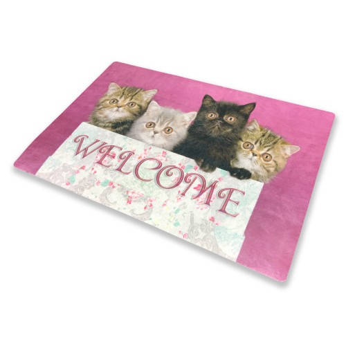 DIGITAL WELCOME DOORMAT CARPET CM.40X60 KITTEN CATS