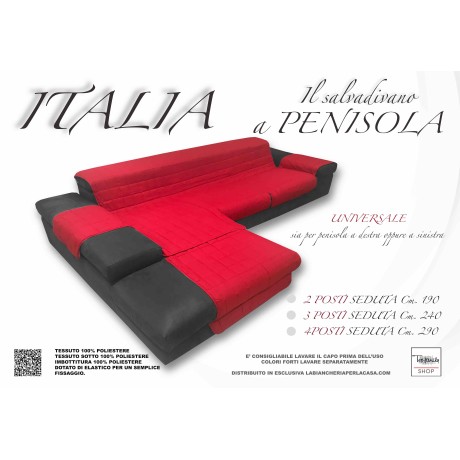 Couverture de canapé ITALIE LE SALVADIVANO AVEC LA PÉNINSULE ROYAUME-UNI MATELASSÉ ROUGE BORDEAUX 2