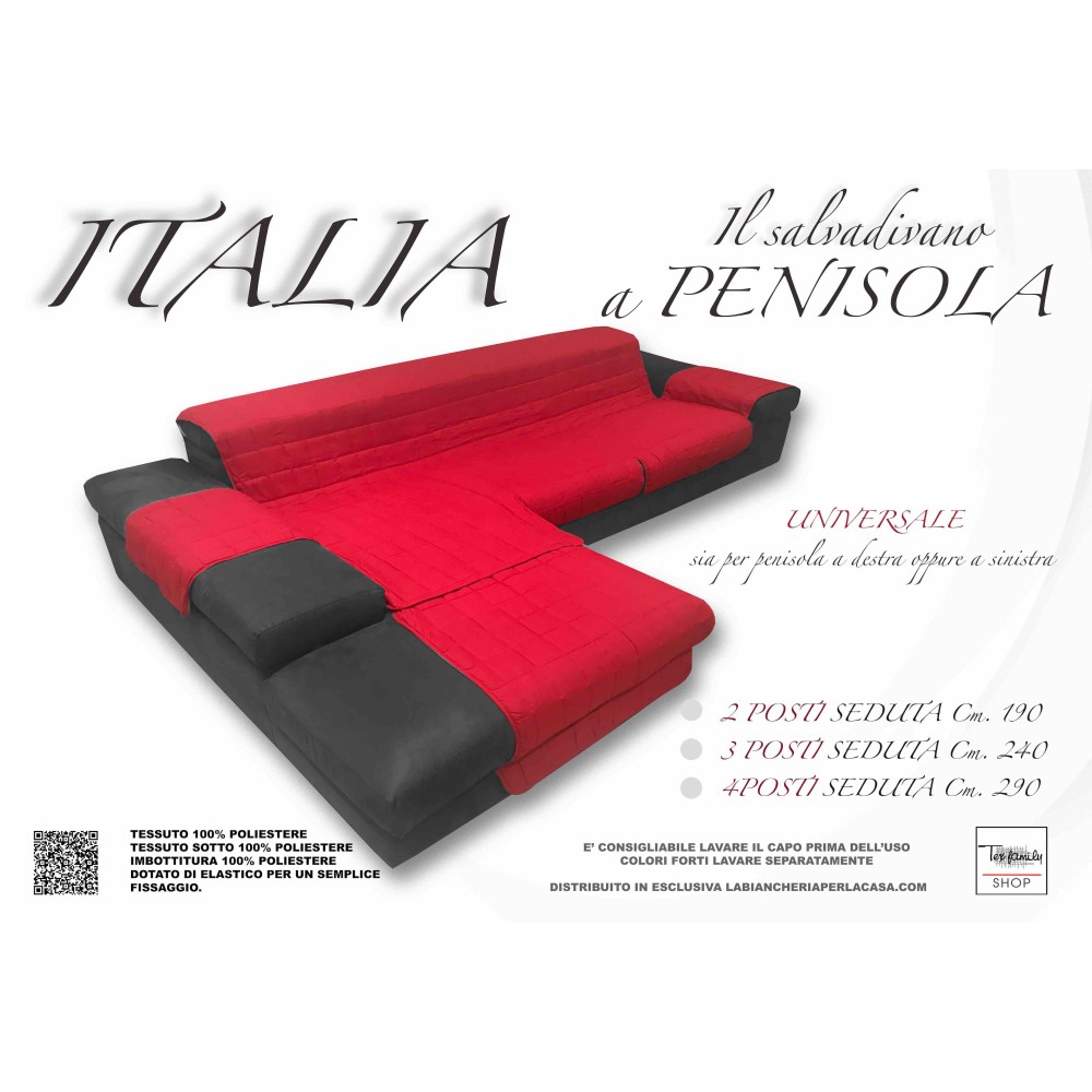 SOFA COVER ITALIA THE SOFA PROTECTOR WITH QUILTED PENINSULA PLAIN BURGUNDY RED