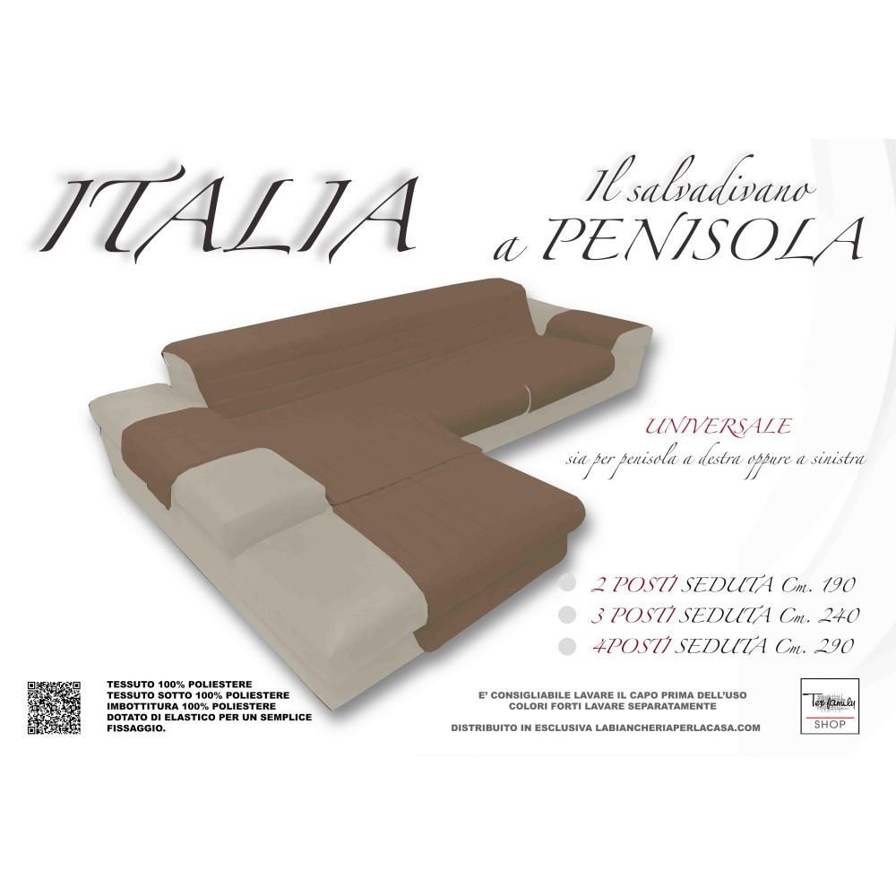SOFA COVER ITALIA IL SALVADIVANO WITH QUILTED PENINSULA DOVE GREY