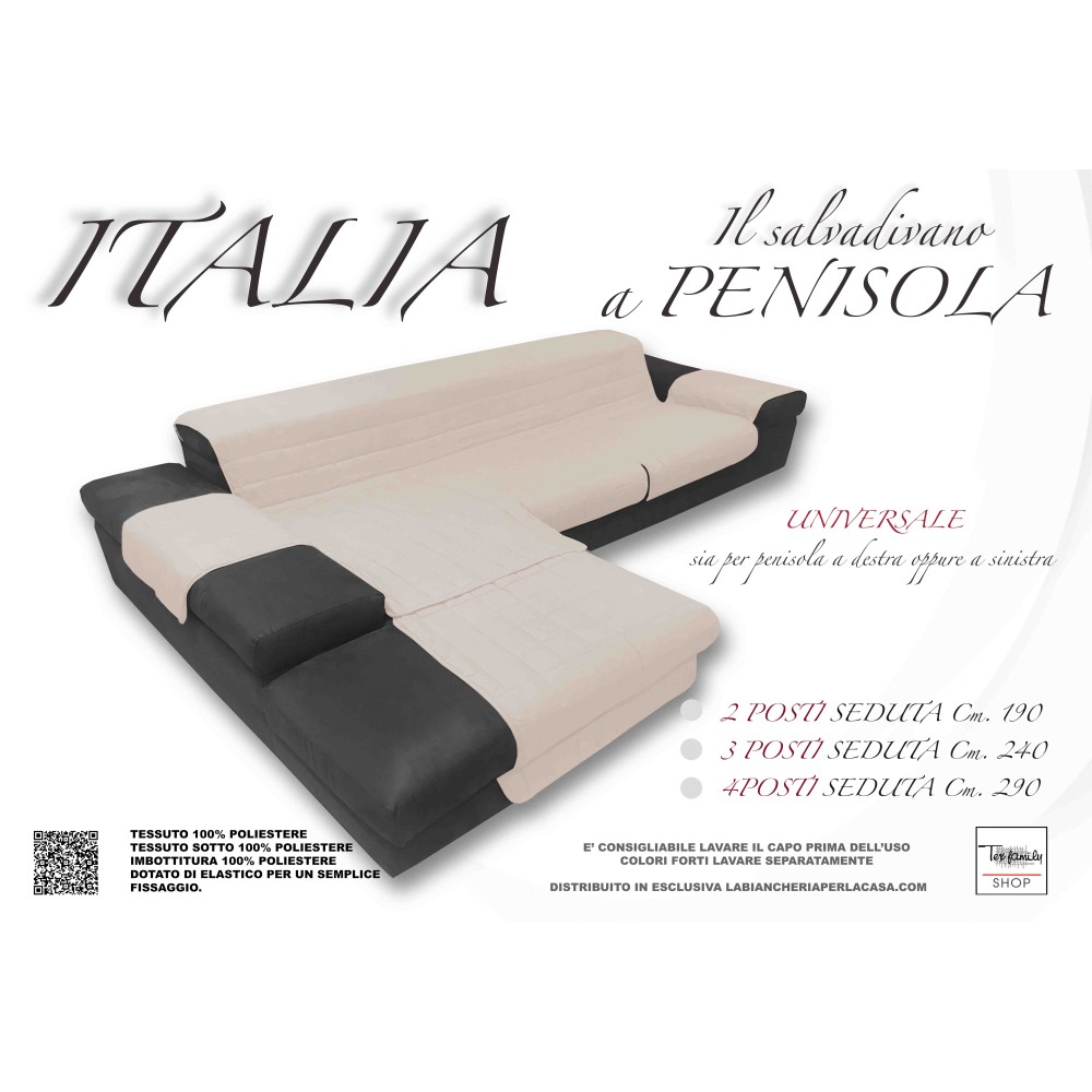 SOFA COVER ITALIA IL SALVADIVANO WITH QUILTED PENINSULA CREAM BEIGE