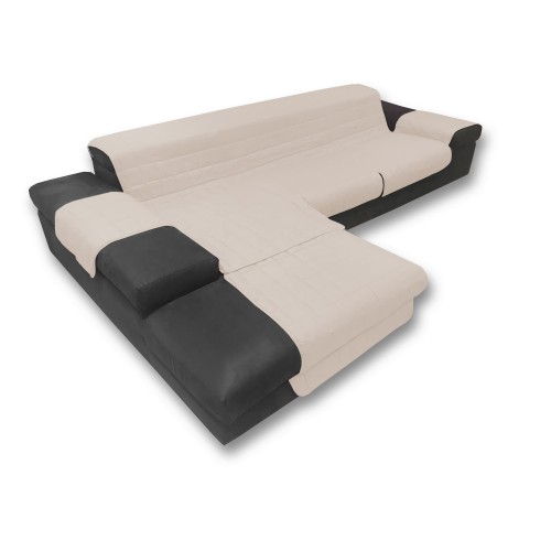 FUNDA DE SOFÁ ITALIA IL SALVADIVANO CON PENÍNSULA ACOLCHADA BEIGE CREMA