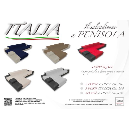 SOFA COVER ITALIA IL SALVADIVANO WITH QUILTED PENINSULA CREAM BEIGE