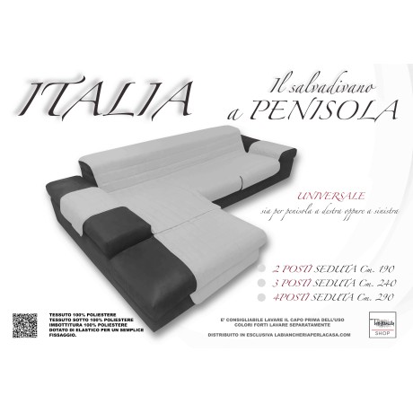 SOFA COVER ITALIA IL SOFA PROTECTOR WITH QUILTED PENINSULA LIGHT GREY 2