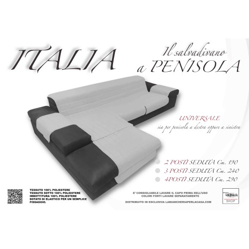 SOFA COVER ITALIA IL SOFA PROTECTOR WITH QUILTED PENINSULA LIGHT GREY
