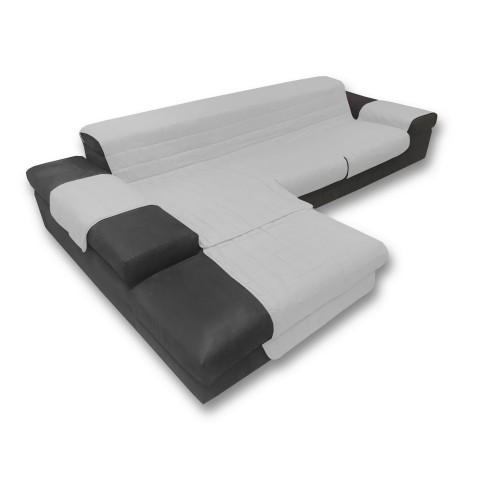 FUNDA DE SOFÁ ITALIA IL PROTECTOR DE SOFÁ CON PENÍNSULA ACOLCHADA GRIS CLARO