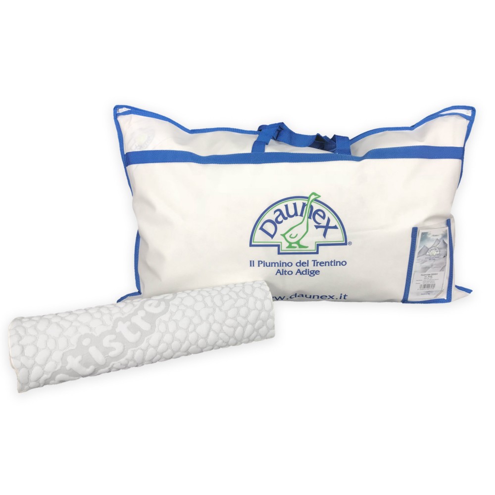GUANCIALE PIUMA PIUMINO OCA ISSIMO DAUNEX CON FEDERA TEXFAMILY MASSAGGIANTE