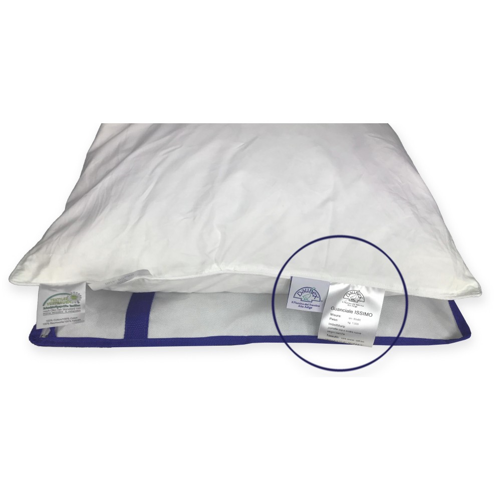 DAUNEX GOOSE ISSIMO FEATHER FEATHER PILLOW WITH TEXFAMILY MASSAGING PILLOWCASE