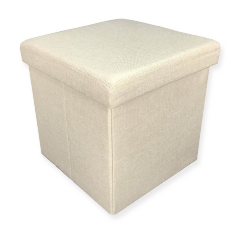 PUF DE ALMACENAMIENTO PARA REPOSAPIÉS TELA TAYLOR BEIGE