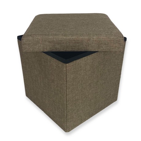 POUF MIT FUSSSTÜTZE AUS STOFF TAUPE TAYLOR 2