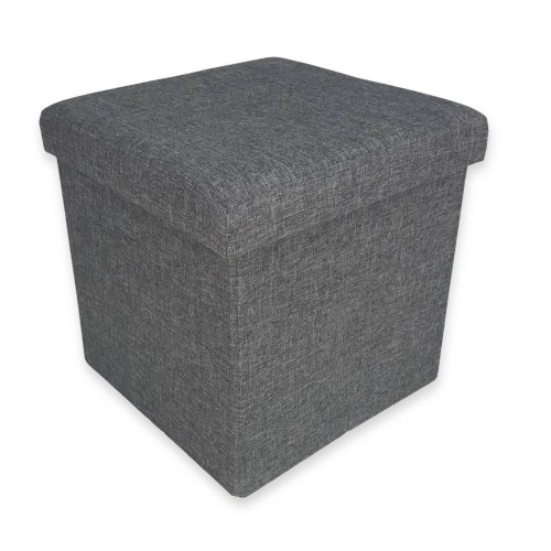 FOOTREST POUF GREY TAYLOR FABRIC