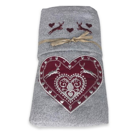 JUEGO DE TOALLAS TIROLÉS TIROLÉS HEART DEER GREY