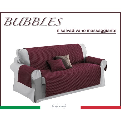 FUNDA DE SOFÁ BX BUBBLES BURDEOS PROTECTOR DE SOFÁ CON EFECTO MASAJE SIN PLANCHA