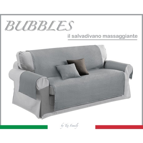 FUNDA DE SOFÁ GR BUBBLES GRIS CLARO PROTECTOR DE SOFÁ CON EFECTO MASAJE SIN PLANCHAR