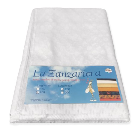 MESH CURTAIN WITH DIAMOND MOSQUITO NET FOR OUTDOOR WIDE LEAD Cm. 200 PLAIN WHITE