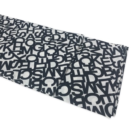 TOVAGLIA ANTIMACCHIA RESINATA TORINO LETTERE BIANCO NERO 2