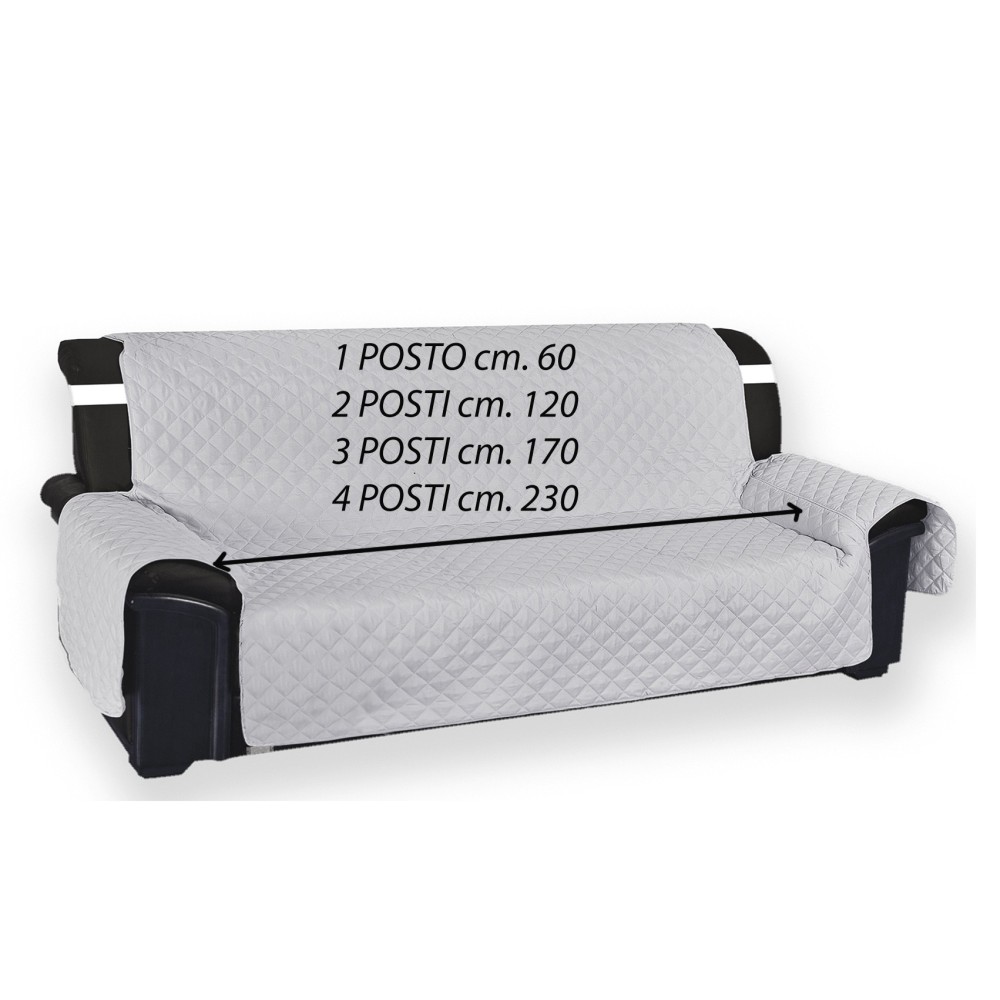 FUNDA DE SOFÁ PEARL PROTECTOR DE SOFÁ VIVY ACOLCHADO TAPA LISA GRIS