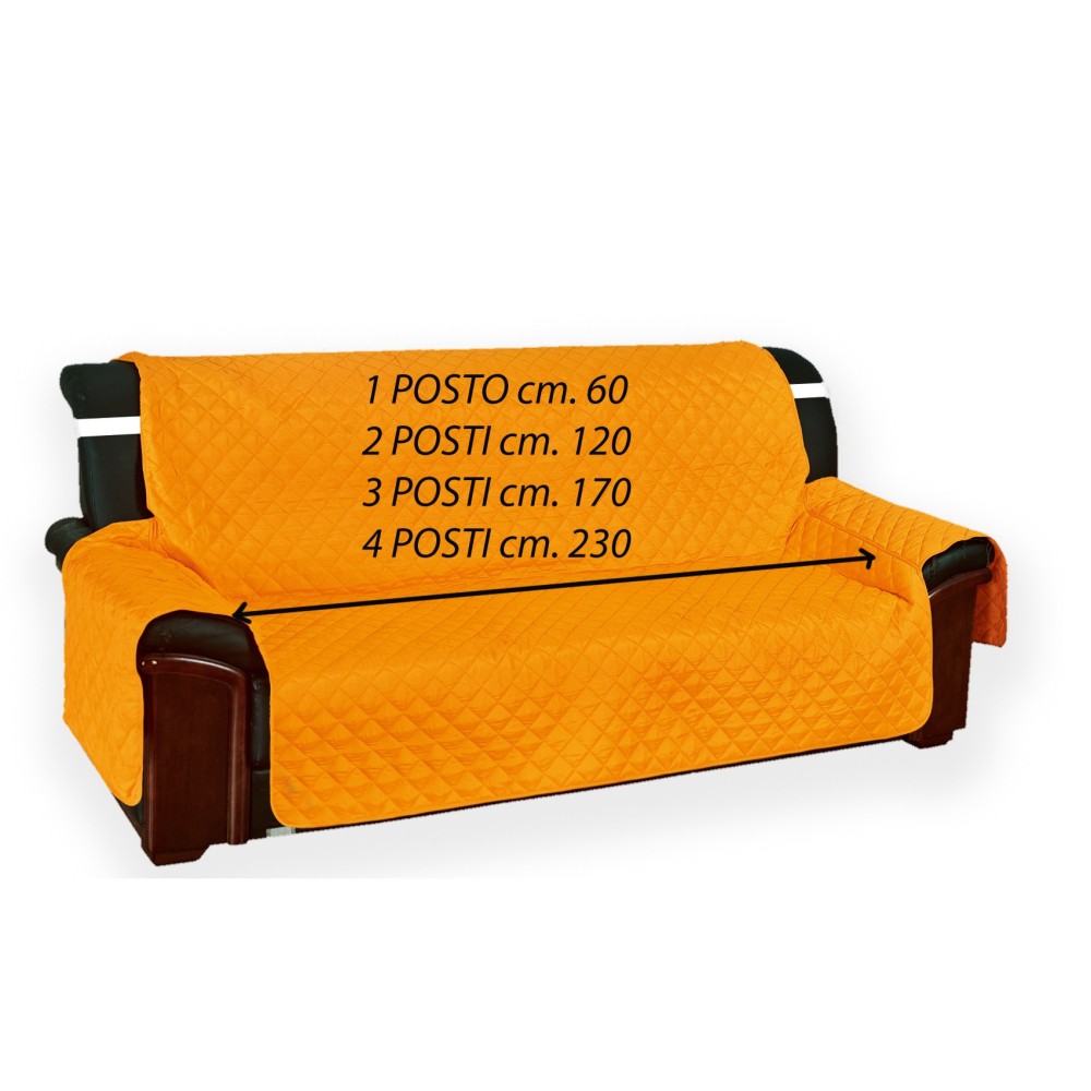 FUNDA DE SOFÁ NARANJA PROTECTOR DE SOFÁ VIVY TOP ACOLCHADO LISO NARANJA