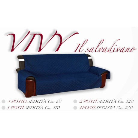 BLAUER SOFABEZUG SOFASCHONER VIVY GESTEPPTES GLATTES BLAUES OBERTEIL