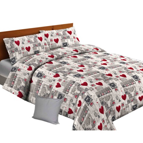 TYROLEAN TYROLEAN PATCHWORK DUVET COVER WITH TIRPTCH DECORATIVE CUSHION