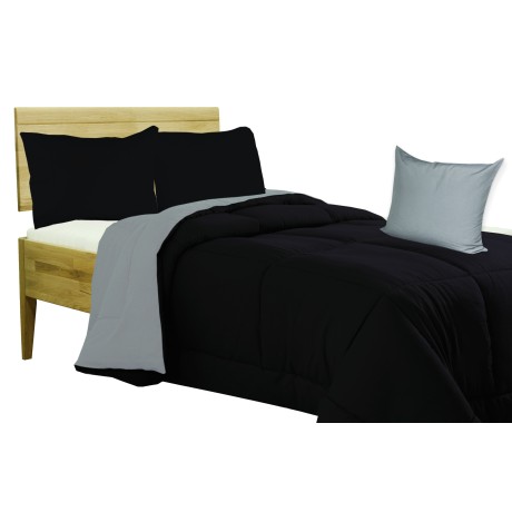 DUVET QUILT SOLID COLOR BLACK - WINTER GRAY 350 GR.