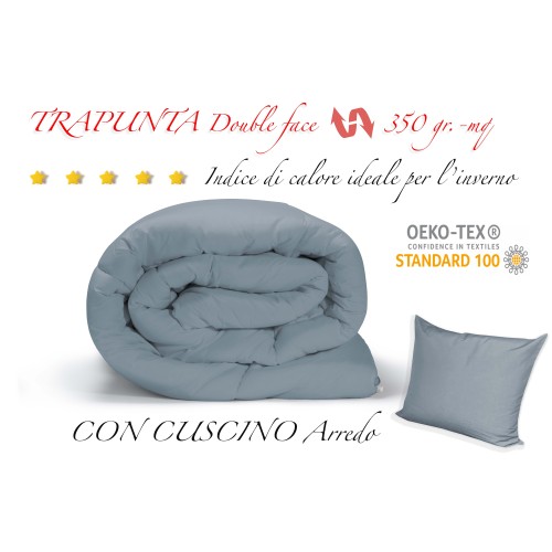DUVET QUILT SOLID COLOR BLACK - WINTER GRAY 350 GR.