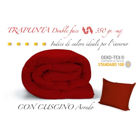 EDREDÓN NÓRDICO COLOR LISO BURDEOS - NARANJA doble cara INVIERNO 350 GR. 2
