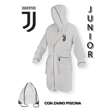 ACCAPPATOIO BAMBINO RAGAZZO ORIGINALE JUVE JUVENTUS IN MICROSPUGNA BIANCO NERO 2