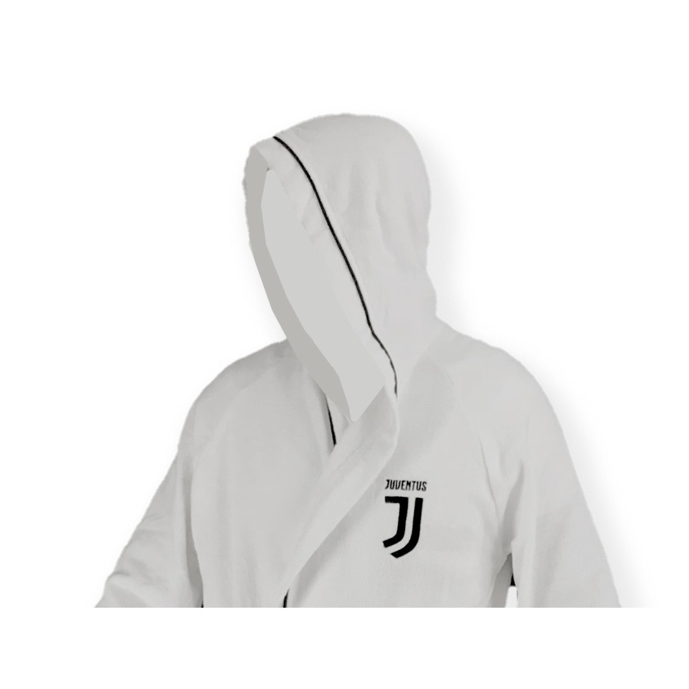 ALBORNOZ DE MICROESPONJA ORIGINAL DE LA JUVE JUVENTUS PARA NIÑO EN BLANCO Y NEGRO