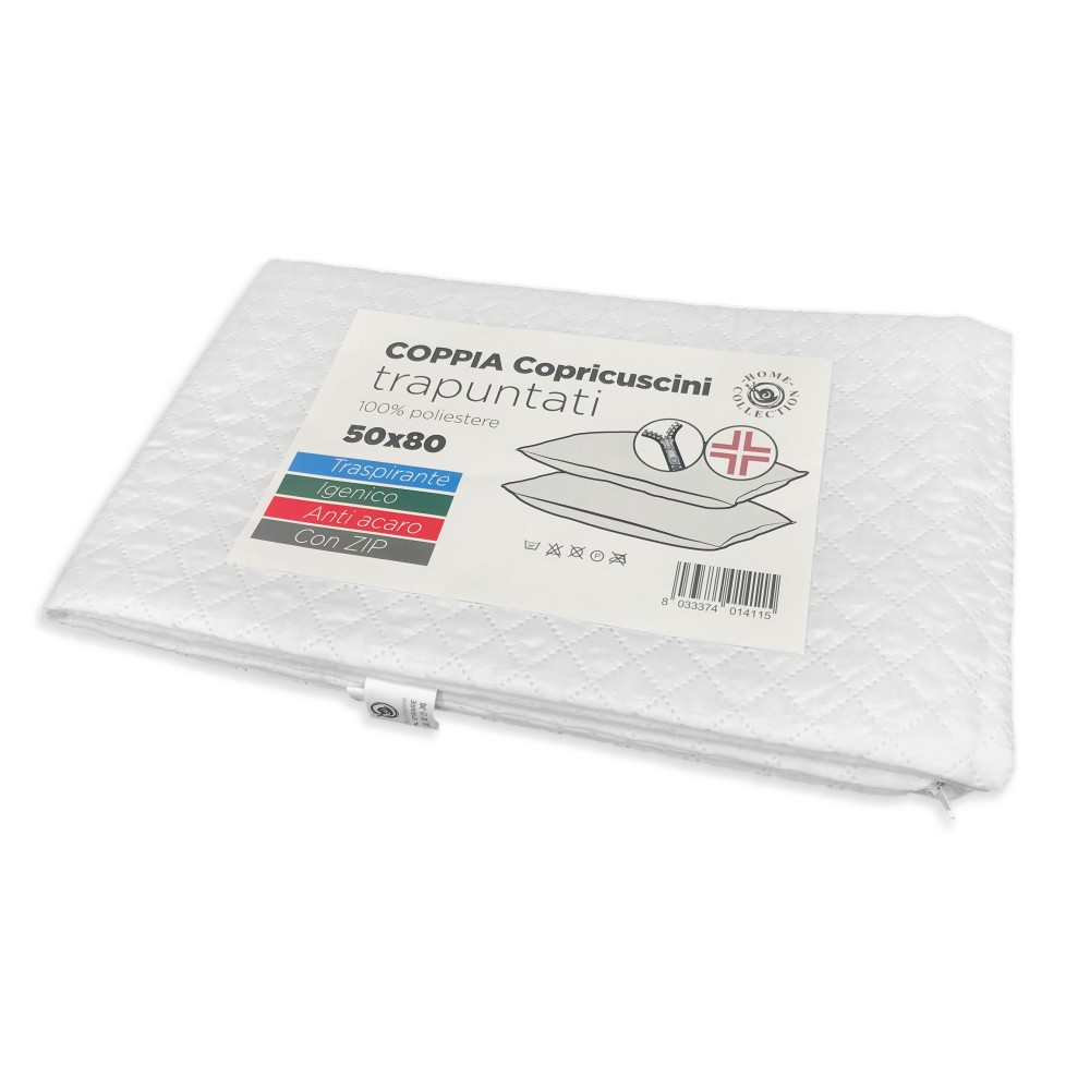 PAR DE FUNDAS DE ALMOHADA ACOLCHADAS CON CREMALLERA