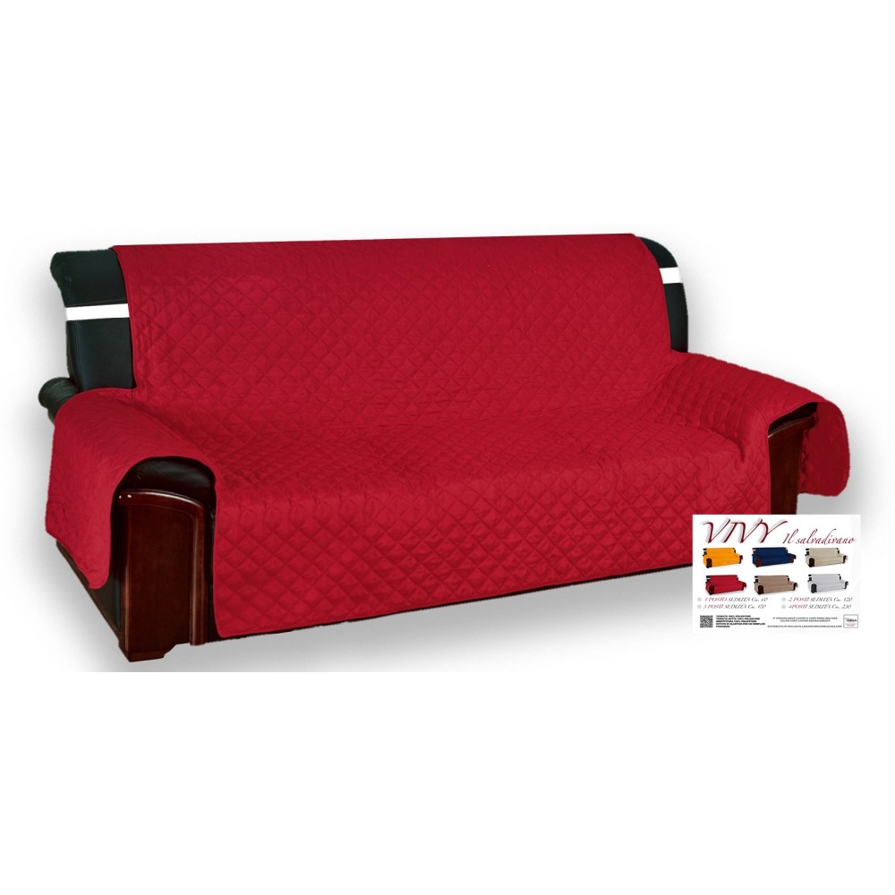 COPRIDIVANO BX SALVADIVANO VIVY TRAPUNTATO PIANO LISCIO ROSSO-BORDEAUX