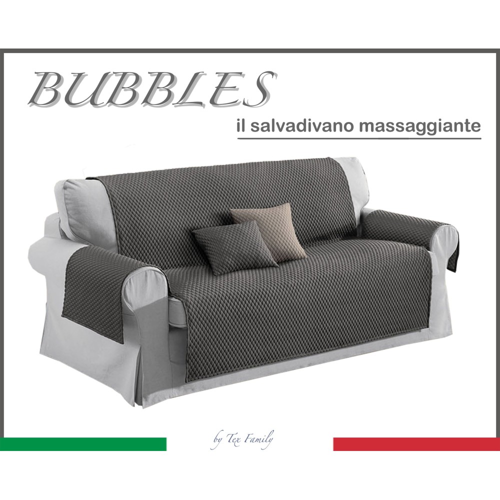 FUNDA DE SOFÁ TR BUBBLES PROTECTOR DE SOFÁ GRIS PALOMA CON EFECTO MASAJE SIN PLANCHAR