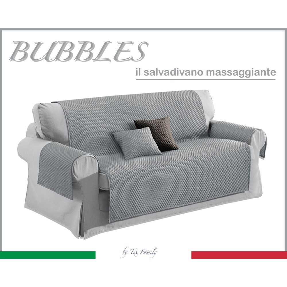 FUNDA DE SOFÁ GR BUBBLES GRIS CLARO PROTECTOR DE SOFÁ CON EFECTO MASAJE SIN PLANCHAR